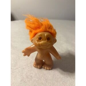 Vintage 1986 Dam Troll Doll Orange Hair Amber Eyes 3 In Mini Figure Collectible